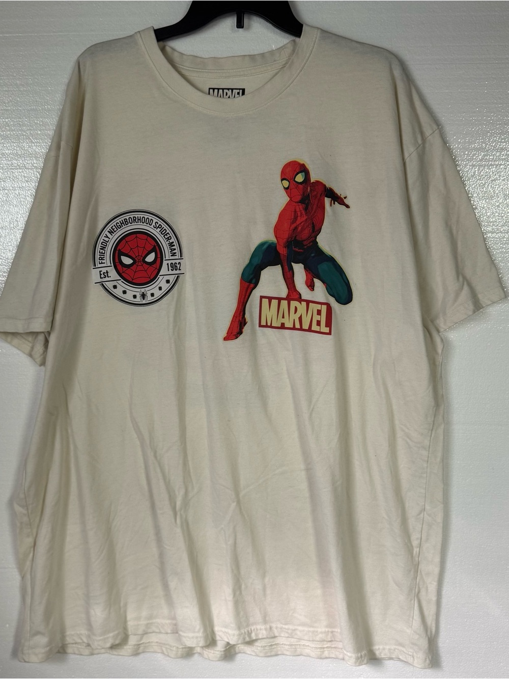 Marvel Shirt Spider-Man Men 3X Graphic T-Shirt Ivory Marvel Superhero Big & Tall